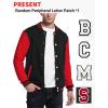 imageCOOFANDY Mens Fashion Varsity Jacket Causal Slim Fit Cotton Letterman Baseball Bomber JacketsBlackRed