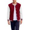 imageCOOFANDY Mens Fashion Varsity Jacket Causal Slim Fit Cotton Letterman Baseball Bomber JacketsBurgundy