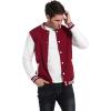 imageCOOFANDY Mens Fashion Varsity Jacket Causal Slim Fit Cotton Letterman Baseball Bomber JacketsBurgundy