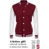 imageCOOFANDY Mens Fashion Varsity Jacket Causal Slim Fit Cotton Letterman Baseball Bomber JacketsBurgundy