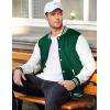 imageCOOFANDY Mens Fashion Varsity Jacket Causal Slim Fit Cotton Letterman Baseball Bomber JacketsGreen