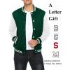imageCOOFANDY Mens Fashion Varsity Jacket Causal Slim Fit Cotton Letterman Baseball Bomber JacketsGreen