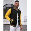 imageCOOFANDY Mens Fashion Varsity Jacket Causal Slim Fit Cotton Letterman Baseball Bomber JacketsNavyYellow
