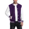imageCOOFANDY Mens Fashion Varsity Jacket Causal Slim Fit Cotton Letterman Baseball Bomber JacketsPurple