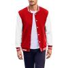 imageCOOFANDY Mens Fashion Varsity Jacket Causal Slim Fit Cotton Letterman Baseball Bomber JacketsRed