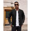 imageCOOFANDY Mens Fashion Varsity Jackets Leather Sleeve Slim Fit College Baseball Letterman Bomber CoatBlack