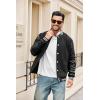 imageCOOFANDY Mens Fashion Varsity Jackets Leather Sleeve Slim Fit College Baseball Letterman Bomber CoatBlack