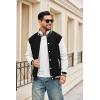 imageCOOFANDY Mens Fashion Varsity Jackets Leather Sleeve Slim Fit College Baseball Letterman Bomber CoatBlackwhite Sleeve