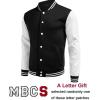 imageCOOFANDY Mens Fashion Varsity Jackets Leather Sleeve Slim Fit College Baseball Letterman Bomber CoatBlackwhite Sleeve