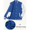 imageCOOFANDY Mens Fashion Varsity Jackets Leather Sleeve Slim Fit College Baseball Letterman Bomber CoatBlue