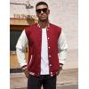 imageCOOFANDY Mens Fashion Varsity Jackets Leather Sleeve Slim Fit College Baseball Letterman Bomber CoatBurgundy