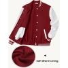 imageCOOFANDY Mens Fashion Varsity Jackets Leather Sleeve Slim Fit College Baseball Letterman Bomber CoatBurgundy
