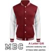 imageCOOFANDY Mens Fashion Varsity Jackets Leather Sleeve Slim Fit College Baseball Letterman Bomber CoatBurgundy