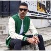 imageCOOFANDY Mens Fashion Varsity Jackets Leather Sleeve Slim Fit College Baseball Letterman Bomber CoatGreen