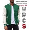 imageCOOFANDY Mens Fashion Varsity Jackets Leather Sleeve Slim Fit College Baseball Letterman Bomber CoatGreen