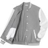 imageCOOFANDY Mens Fashion Varsity Jackets Leather Sleeve Slim Fit College Baseball Letterman Bomber CoatGrey