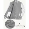 imageCOOFANDY Mens Fashion Varsity Jackets Leather Sleeve Slim Fit College Baseball Letterman Bomber CoatGrey