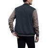 imageCOOFANDY Mens Fashion Varsity Jackets Leather Sleeve Slim Fit College Baseball Letterman Bomber CoatNavygrey