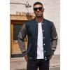 imageCOOFANDY Mens Fashion Varsity Jackets Leather Sleeve Slim Fit College Baseball Letterman Bomber CoatNavygrey