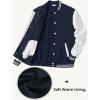 imageCOOFANDY Mens Fashion Varsity Jackets Leather Sleeve Slim Fit College Baseball Letterman Bomber CoatNavywhite Sleeve