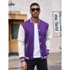imageCOOFANDY Mens Fashion Varsity Jackets Leather Sleeve Slim Fit College Baseball Letterman Bomber CoatPurple