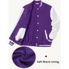 imageCOOFANDY Mens Fashion Varsity Jackets Leather Sleeve Slim Fit College Baseball Letterman Bomber CoatPurple