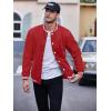 imageCOOFANDY Mens Fashion Varsity Jackets Leather Sleeve Slim Fit College Baseball Letterman Bomber CoatRed