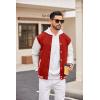 imageCOOFANDY Mens Fashion Varsity Jackets Leather Sleeve Slim Fit College Baseball Letterman Bomber CoatRedwhite Sleeve