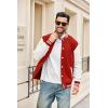 imageCOOFANDY Mens Fashion Varsity Jackets Leather Sleeve Slim Fit College Baseball Letterman Bomber CoatRedwhite Sleeve