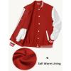 imageCOOFANDY Mens Fashion Varsity Jackets Leather Sleeve Slim Fit College Baseball Letterman Bomber CoatRedwhite Sleeve