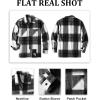 imageCOOFANDY Mens Flannel Shirts Casual Button Down Plaid Shirt Jacket Long Sleeve Fleece Shacket with PocketsBlack