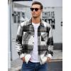 imageCOOFANDY Mens Flannel Shirts Casual Button Down Plaid Shirt Jacket Long Sleeve Fleece Shacket with PocketsBlack