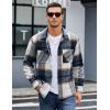 imageCOOFANDY Mens Flannel Shirts Casual Button Down Plaid Shirt Jacket Long Sleeve Fleece Shacket with PocketsBlue