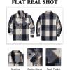 imageCOOFANDY Mens Flannel Shirts Casual Button Down Plaid Shirt Jacket Long Sleeve Fleece Shacket with PocketsBlue