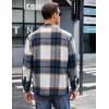 imageCOOFANDY Mens Flannel Shirts Casual Button Down Plaid Shirt Jacket Long Sleeve Fleece Shacket with PocketsBlue