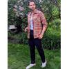 imageCOOFANDY Mens Flannel Shirts Casual Button Down Plaid Shirt Jacket Long Sleeve Fleece Shacket with PocketsBrown