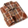 imageCOOFANDY Mens Flannel Shirts Casual Button Down Plaid Shirt Jacket Long Sleeve Fleece Shacket with PocketsBrown
