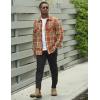 imageCOOFANDY Mens Flannel Shirts Casual Button Down Plaid Shirt Jacket Long Sleeve Fleece Shacket with PocketsBrown