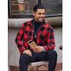 imageCOOFANDY Mens Flannel Shirts Casual Button Down Plaid Shirt Jacket Long Sleeve Fleece Shacket with PocketsBuffalo Red