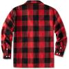 imageCOOFANDY Mens Flannel Shirts Casual Button Down Plaid Shirt Jacket Long Sleeve Fleece Shacket with PocketsBuffalo Red