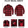 imageCOOFANDY Mens Flannel Shirts Casual Button Down Plaid Shirt Jacket Long Sleeve Fleece Shacket with PocketsBuffalo Red