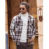 imageCOOFANDY Mens Flannel Shirts Casual Button Down Plaid Shirt Jacket Long Sleeve Fleece Shacket with PocketsCoffee