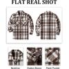 imageCOOFANDY Mens Flannel Shirts Casual Button Down Plaid Shirt Jacket Long Sleeve Fleece Shacket with PocketsCoffee