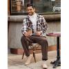 imageCOOFANDY Mens Flannel Shirts Casual Button Down Plaid Shirt Jacket Long Sleeve Fleece Shacket with PocketsCoffee