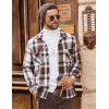 imageCOOFANDY Mens Flannel Shirts Casual Button Down Plaid Shirt Jacket Long Sleeve Fleece Shacket with PocketsCoffee
