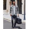 imageCOOFANDY Mens Flannel Shirts Casual Button Down Plaid Shirt Jacket Long Sleeve Fleece Shacket with PocketsGraphite Black