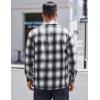 imageCOOFANDY Mens Flannel Shirts Casual Button Down Plaid Shirt Jacket Long Sleeve Fleece Shacket with PocketsGraphite Black