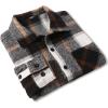 imageCOOFANDY Mens Flannel Shirts Casual Button Down Plaid Shirt Jacket Long Sleeve Fleece Shacket with PocketsGray