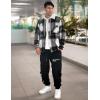 imageCOOFANDY Mens Flannel Shirts Casual Button Down Plaid Shirt Jacket Long Sleeve Fleece Shacket with PocketsGray
