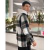 imageCOOFANDY Mens Flannel Shirts Casual Button Down Plaid Shirt Jacket Long Sleeve Fleece Shacket with PocketsGray